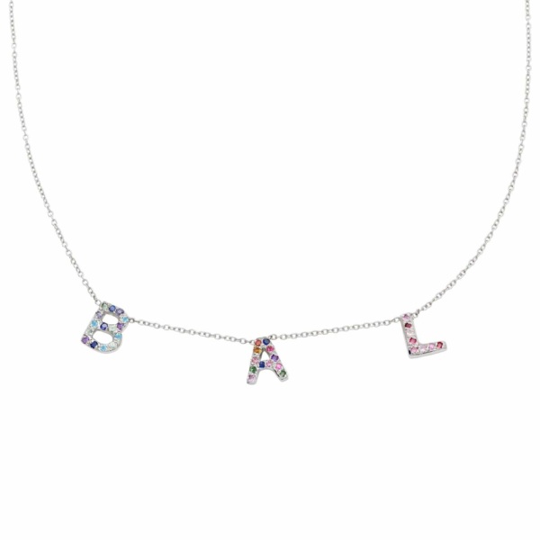 3letternecklace-platinum 3 Letter Necklace in Platinum
