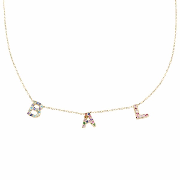 3letternecklace-yellowgold 3 Letter Necklace in 14k Yellow Gold