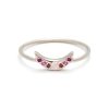 Mini Moon Ring - Personalize the Gemstones - 14k White Gold