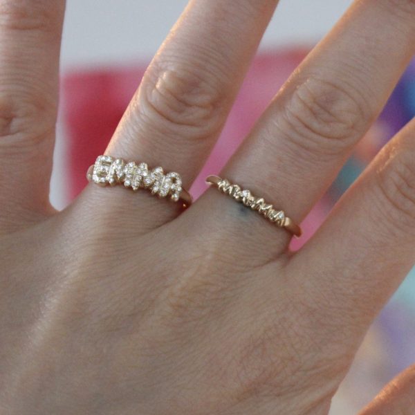 name_mama_ring White Diamond Encrusted Custom Name Ring