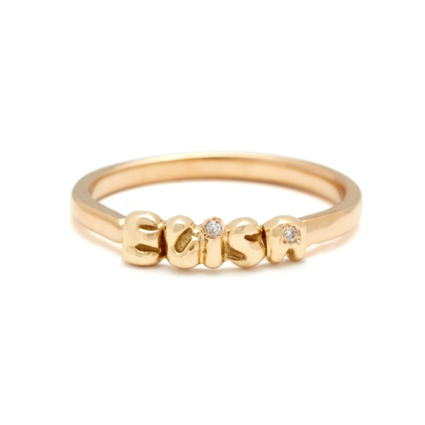 white-diamond-name-ring-14k-yellow--gold White Diamond Custom Name Ring