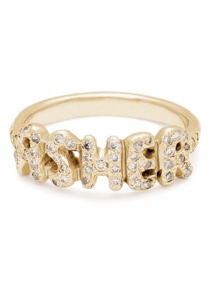 yellow-gold-name-ring-with-white-diamonds 18k Yellow Gold White Diamond Encrusted Name Ring
