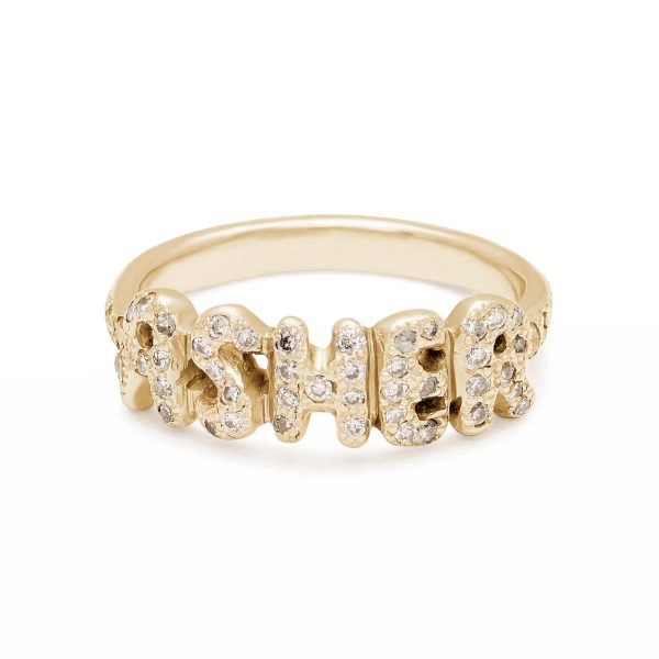 yellow-gold-name-ring-with-white-diamonds 18k Yellow Gold White Diamond Encrusted Name Ring