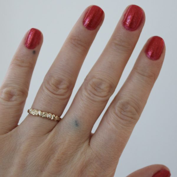 yellow_gold_diamond_name_ring White Diamond Custom Name Ring