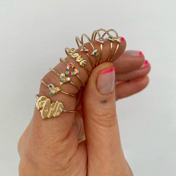 A3229CD7-C1ED-4FD7-AE8B-7589498CFC41 Multicolor Tiny Open Heart Ring