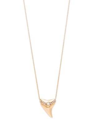 Opal Diamond Shark Tooth Necklace