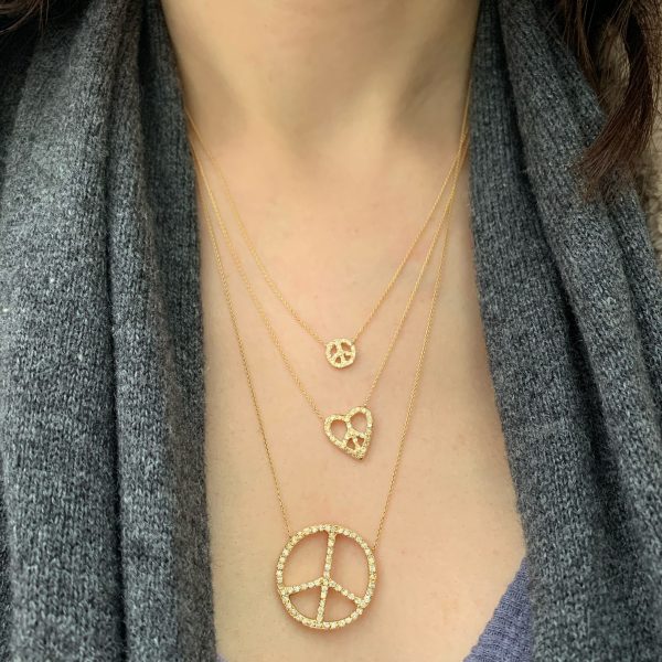 Diamond Peace Heart Necklace
