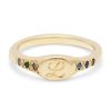 custom-mini-signet-ring- custom mini signet ring with L script engraving
