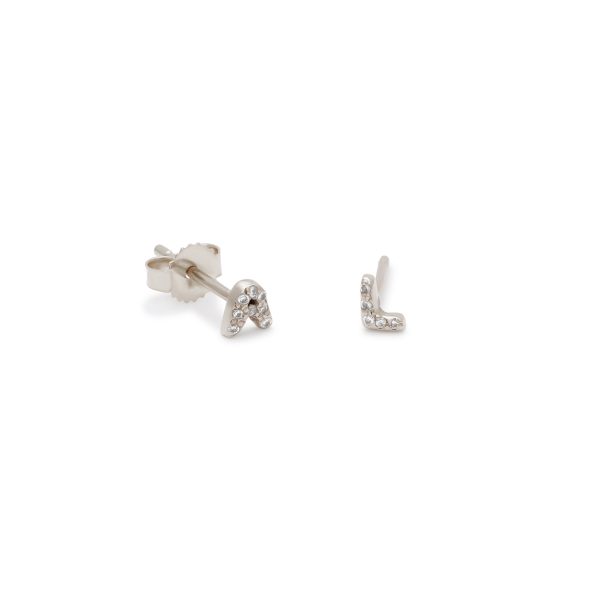 letter-studs-earrings-diamond-encrusted-14k-white-gold 14k white gold diamond encrusted letter studs earrings