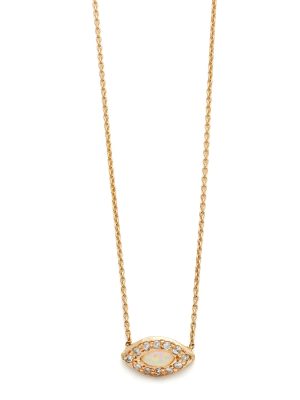Opal Diamond Marquis Eye Necklace