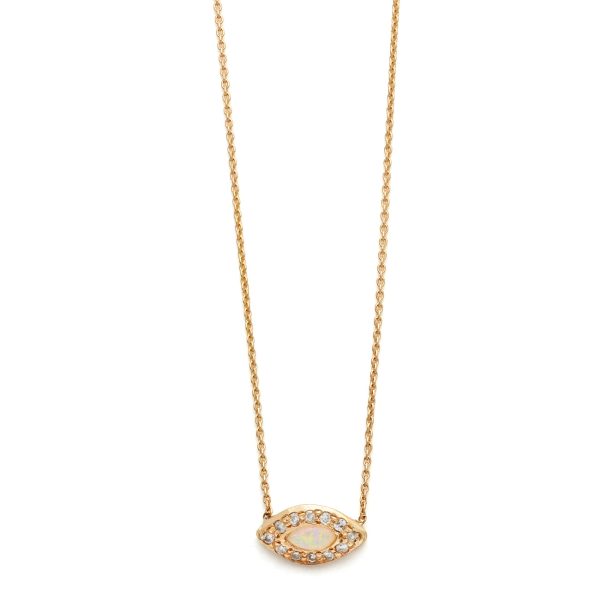 Opal Diamond Marquis Eye Necklace