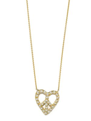 Diamond Peace Heart Necklace