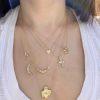 Wearing the Lighting Bolt Necklace with White Diamonds. Handcrafted by Elisa Solomon