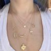 wearing-diamond-open-heart-necklace Wearing the Diamond Open Heart Yellow Gold Necklace Pendant