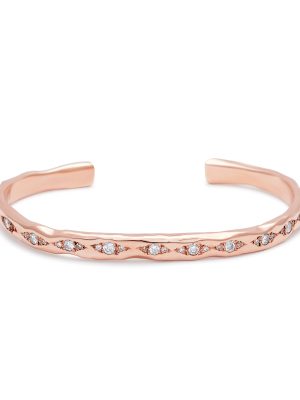 cuff bracelet pink gold white diamonds