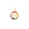 circle charm 14k gold necklace - customizable diamonds & gems - 14k yellow gold