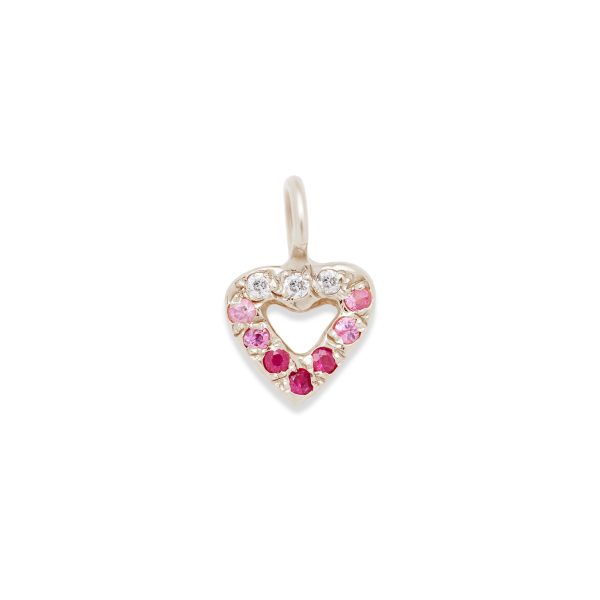 custom-heart-charm-white-diamond-pink-ombre-14k-white-gold-necklace heart charm 14k gold necklace - customizable diamonds & gems - 14k white gold