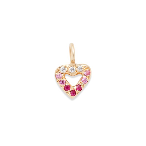 custom-heart-charm-white-diamond-pink-ombre-14k-yellow-gold-necklace heart charm 14k gold necklace - customizable diamonds & gems - 14k yellow gold