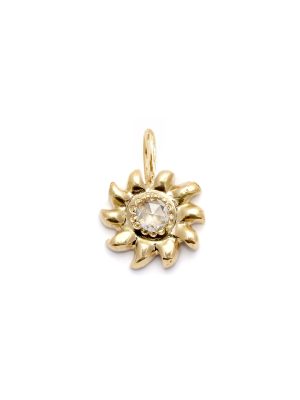 sun charm 14k yellow gold pendant necklace jewelry