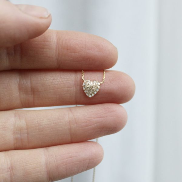 gold-diamond-heart-necklace Engraved Diamond Heart Necklace