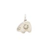 14k gold bear charm with rosecut diamonds - 14k white gold necklace