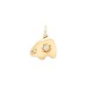 14k gold bear charm with rosecut diamonds - 14k yellow gold necklace