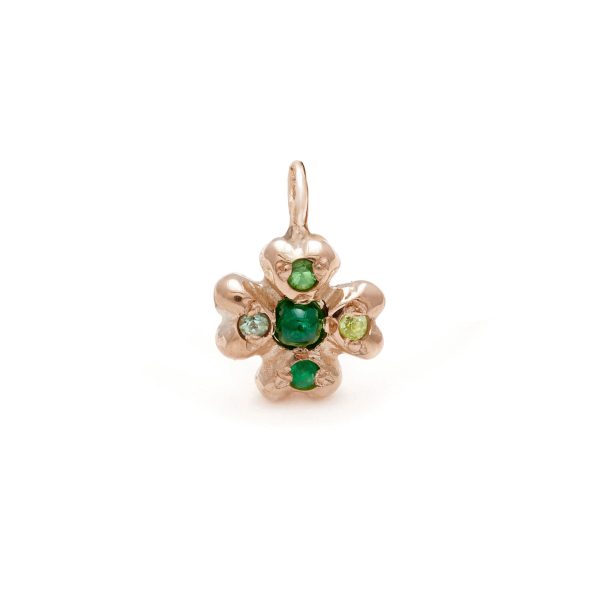 clover lucky charm jewelry - pink gold