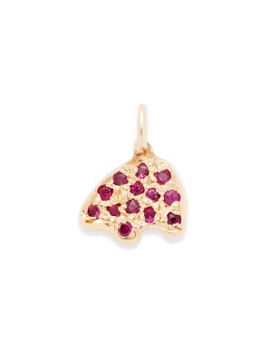 bear charm 14k gold necklace - customizable diamonds & gems - 14k yellow gold