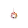 flower charm 14k gold necklace - customizable diamonds & gems - 14k pink gold