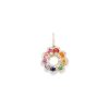 flower charm 14k gold necklace - customizable diamonds & gems - 14k white gold
