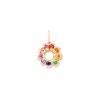 flower charm 14k gold necklace - customizable diamonds & gems - 14k yellow gold