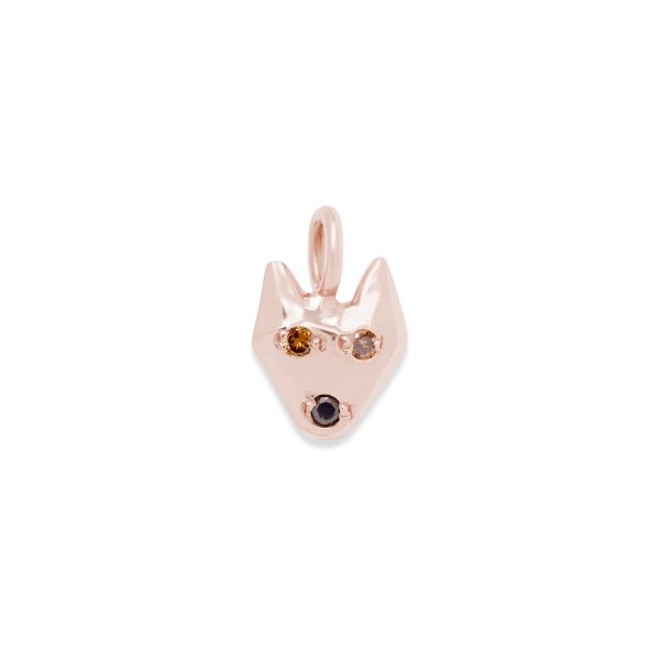 custom-puppy-dog-charm-necklace-14k-pink-gold puppy dog charm 14k gold necklace - customizable diamonds & gems - 14k pink gold