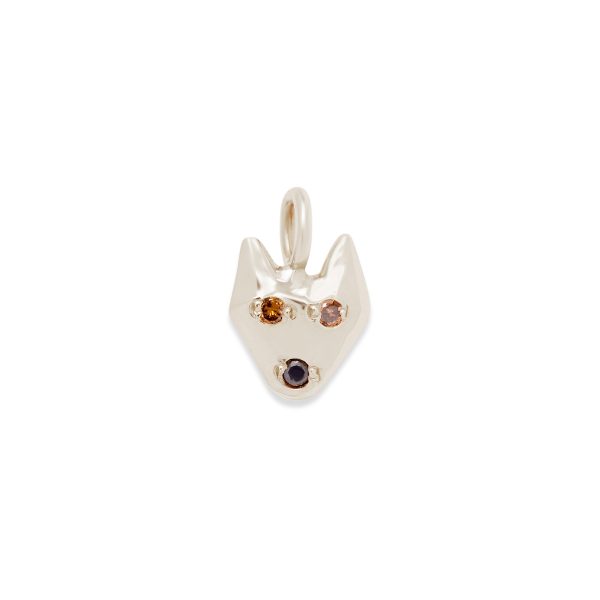 custom-puppy-dog-charm-necklace-14k-white-gold puppy dog charm 14k gold necklace - customizable diamonds & gems - 14k white gold