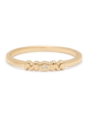 diamond-mom-band-yellow-gold Mom Ring Band with Diamond in Yellow Gold