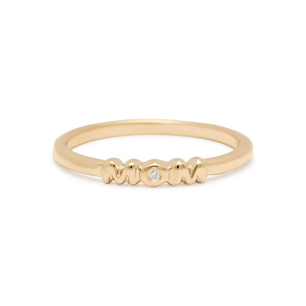 diamond-mom-band-yellow-gold Mom Ring Band with Diamond in Yellow Gold