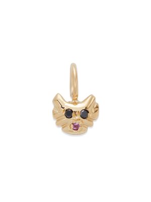 kitten gold charm in 14k yellow gold