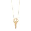 Key Necklace Customizable in Yellow Gold with Gemstones