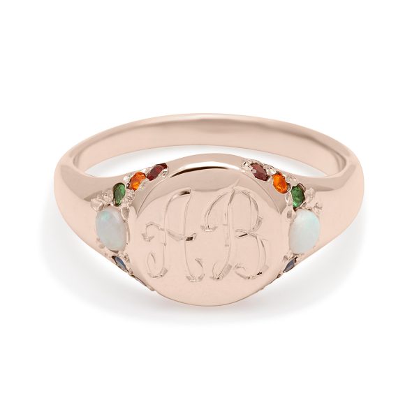 large-signet-ring-pink-gold large signet ring custom pink gold