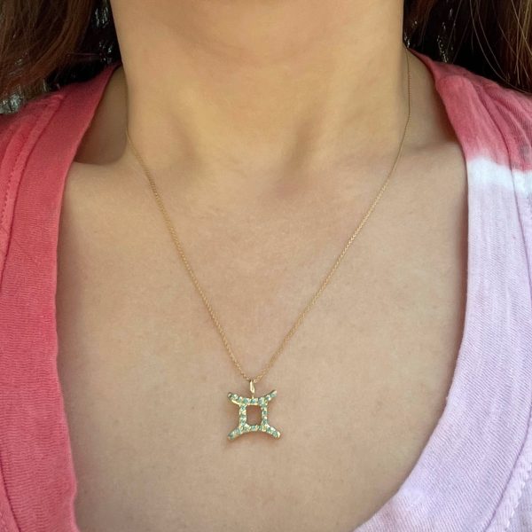 gemini-zodiac-sign-charm-pendant-on-necklace Gemini zodiac sign charm pendant necklace