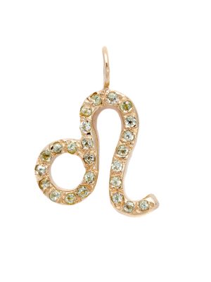 Leo charm necklace zodiac jewelry yellow gold