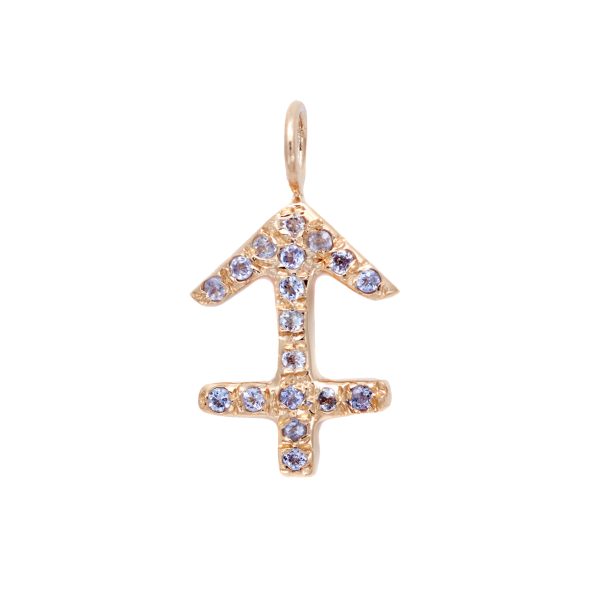 Sagittarius charm necklace zodiac jewelry yellow gold