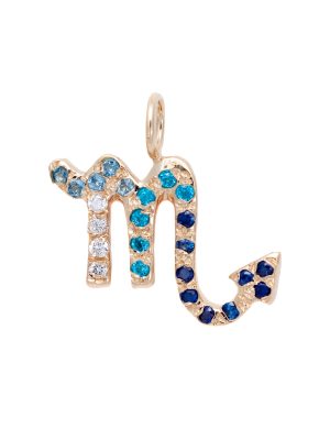 Scorpio charm necklace zodiac jewelry yellow gold