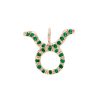 Taurus charm necklace zodiac jewelry yellow gold