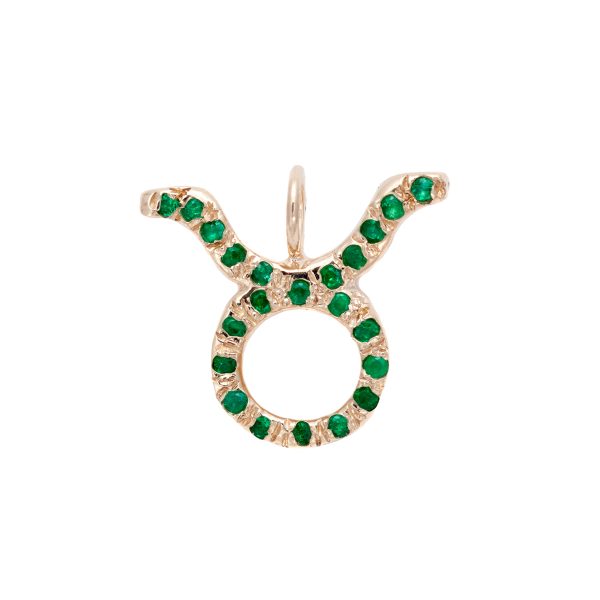Taurus charm necklace zodiac jewelry yellow gold