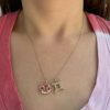 zodiac-charm-pendant-necklaces Wearing two Zodiac charm pendants