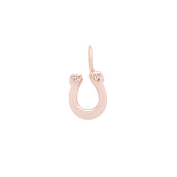 horseshoe-charm-necklace-diamond-gold-14k-pink-gold horseshoe charm necklace in 14k pink gold with diamonds or gemstones