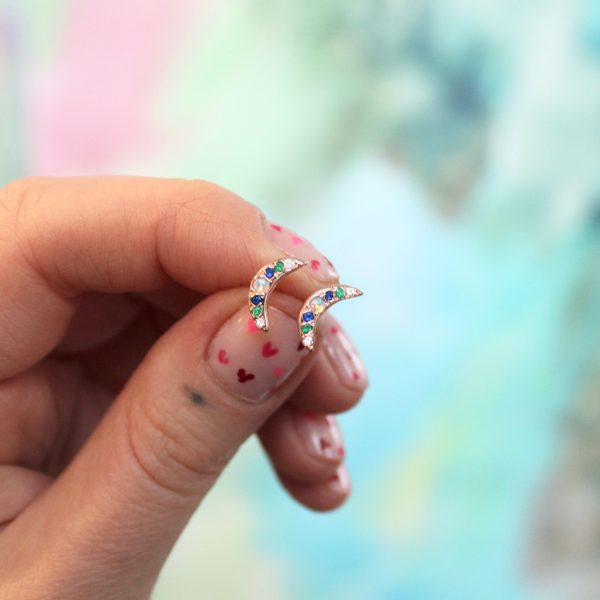 Custom Mini Moon Studs