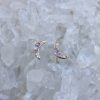 personalized mini moon stud earrings