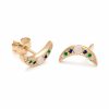 custom mini moon studs in 14k yellow gold