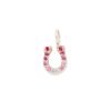 Horseshoe charm 14k white gold and diamond neckalce